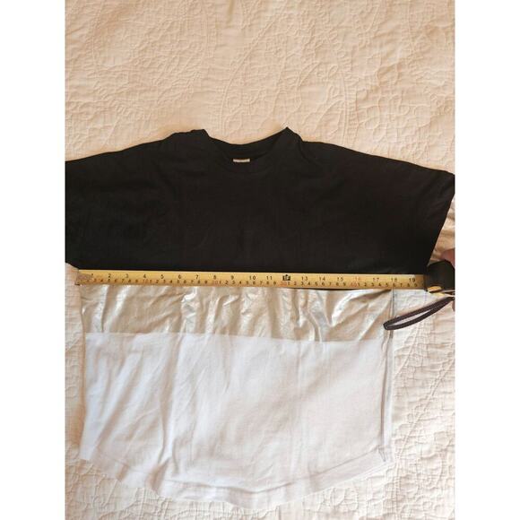 Balera Girls Dance Long Sleeve Shirt Black & White Split Tee With Silver Accent - Picture 7 of 9